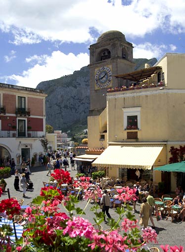 The main square of Capri island