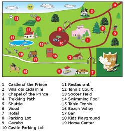 The plan of the Tourist Complex 'Antico Parco del Principe'