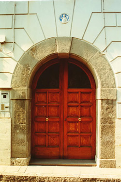 The wooden door of Saint Elisabetta Convent