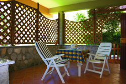 The terrace equipped with table and chairs