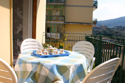 The terrace with table and chairs