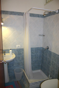 The bathroom with shower